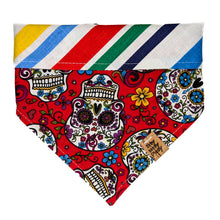 Load image into Gallery viewer, Red Skulls Pet Bandana
