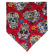 Load image into Gallery viewer, Red Skulls Pet Bandana
