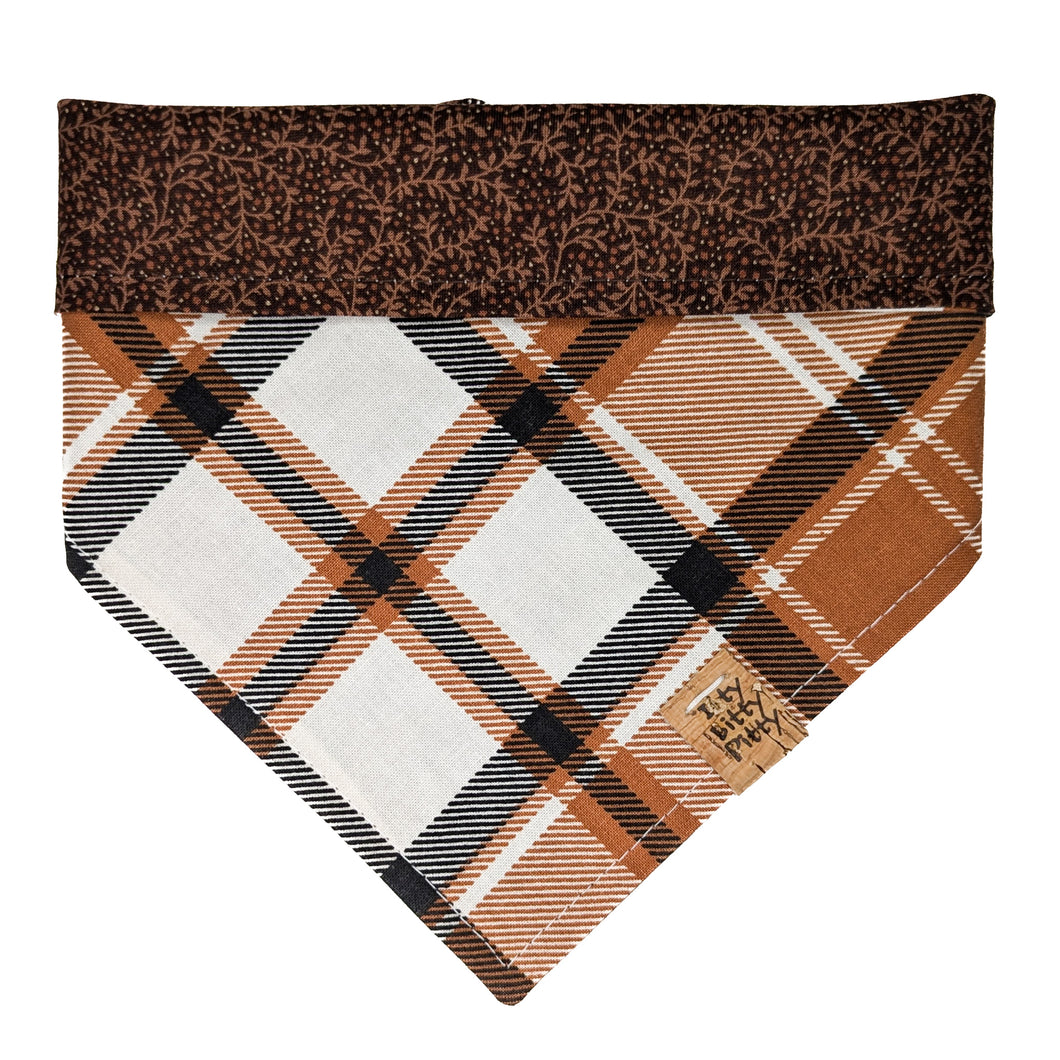 Neutral Fall Plaid Pet Bandana