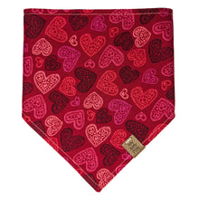 Load image into Gallery viewer, Red Hearts Pet Bandana
