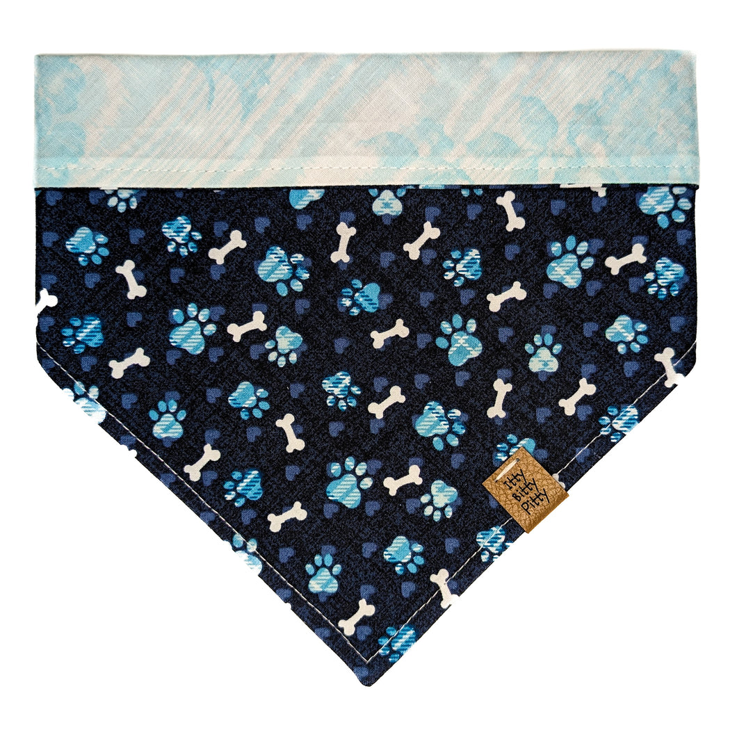 Blue Pawprints Pet Bandana