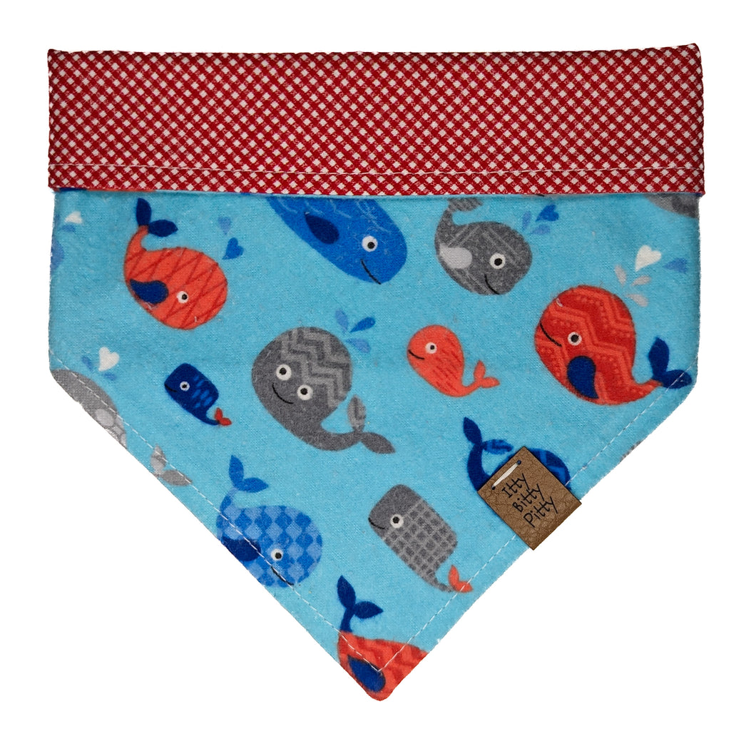 Light Blue Whales Pet Bandana