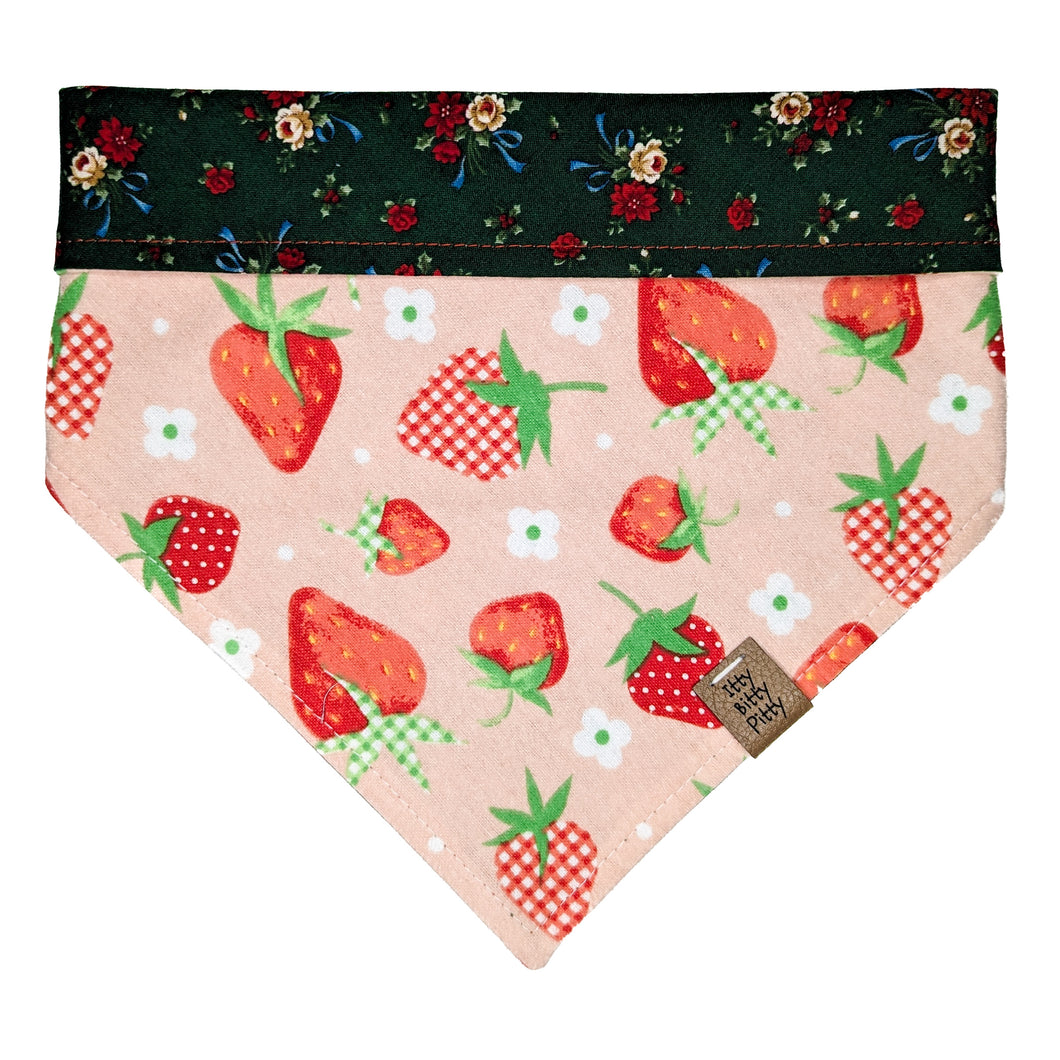 Pink Strawberries Pet Bandana