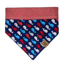 Load image into Gallery viewer, Dark Blue Whales Pet Bandana
