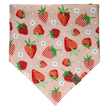 Load image into Gallery viewer, Pink Strawberries Pet Bandana
