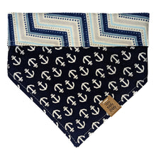 Load image into Gallery viewer, Navy Anchors Pet Bandana
