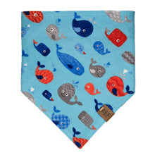 Load image into Gallery viewer, Light Blue Whales Pet Bandana
