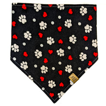 Load image into Gallery viewer, Black Pawprint Pet Bandana
