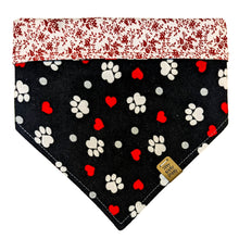 Load image into Gallery viewer, Black Pawprint Pet Bandana
