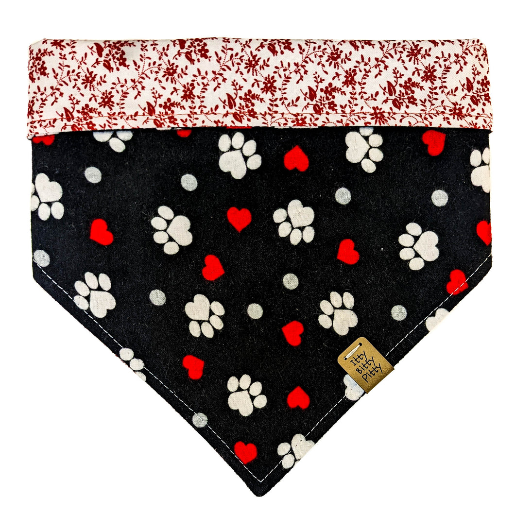 Black Pawprint Pet Bandana